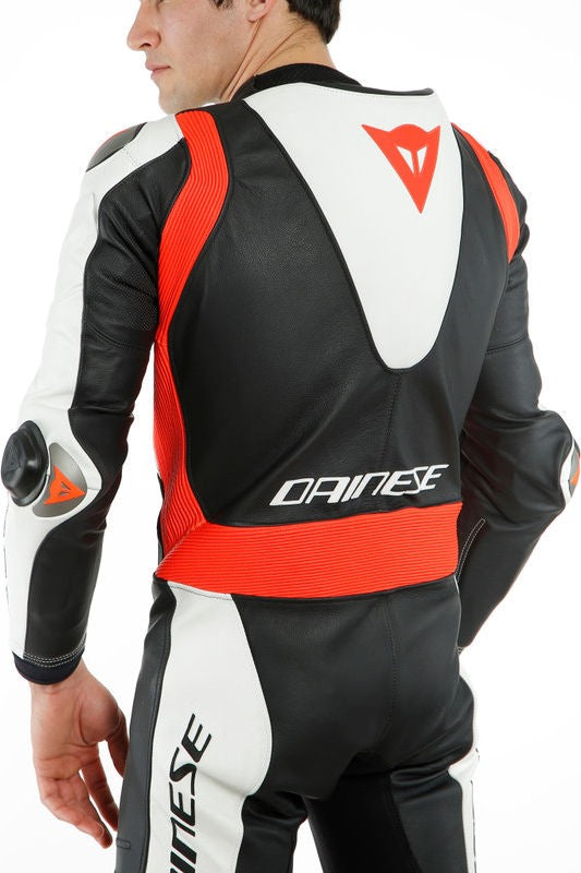 Dainese LAGUNA SECA 5 1PC LEATHER SUIT PERF., Black/White/Fluo-Red | 201513467N32008