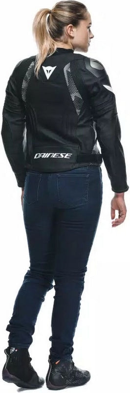 Dainese AVRO 5 LEATHER JACKET WMN, BLACK/BLACK/WHITE | 2015300002-948