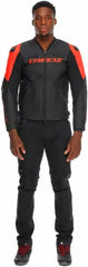 Dainese RACING 5 LEATHER JACKET, BLACK/BLACK/RED-FLUO | 2015300031-P75