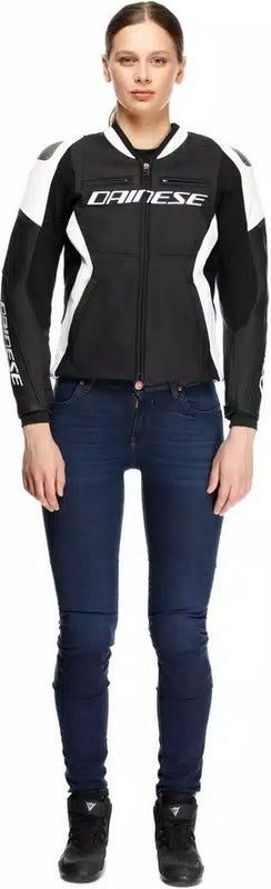 Dainese RACING 5 LEATHER JACKET WMN, BLACK/WHITE | 2015300034-622