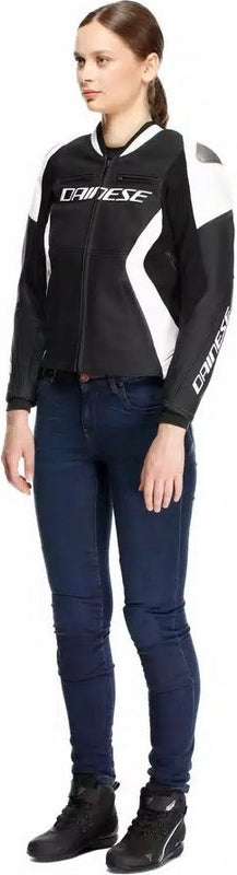 Dainese RACING 5 LEATHER JACKET WMN, BLACK/WHITE | 2015300034-622