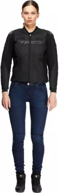 Dainese RACING 5 LEATHER JACKET WMN, BLACK/BLACK | 2015300034-631