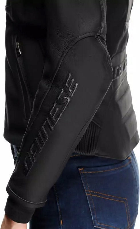Dainese RACING 5 LEATHER JACKET WMN, BLACK/BLACK | 2015300034-631