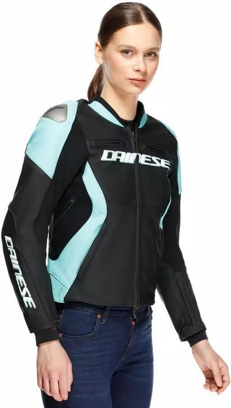 Dainese RACING 5 LEATHER JACKET WMN, BLACK/WATER | 2015300034-77N
