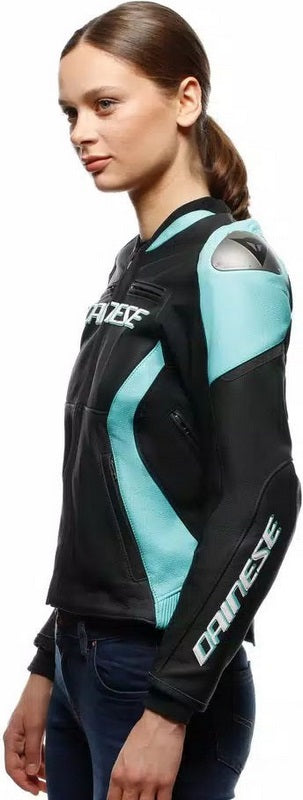 Dainese RACING 5 LEATHER JACKET WMN, BLACK/WATER | 2015300034-77N