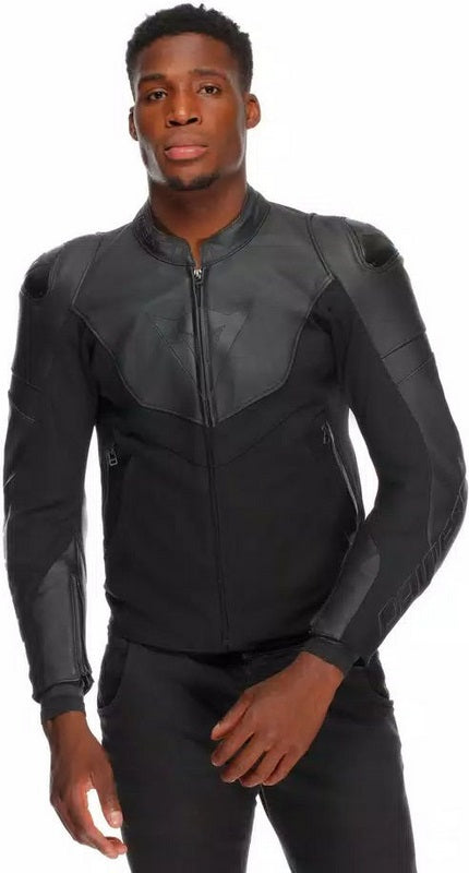 Dainese IPERATTIVA LEATHER-TEX JACKET, BLACK/BLACK | 2015300036-631