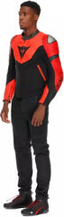 Dainese IPERATTIVA LEATHER-TEX JACKET, RED-FLUO/BLACK | 2015300036-779