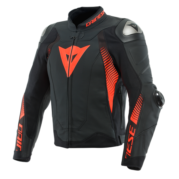 Dainese Super Speed 4 Leather Jacket Black-Matt/Fluo-Red | 201533870-51G