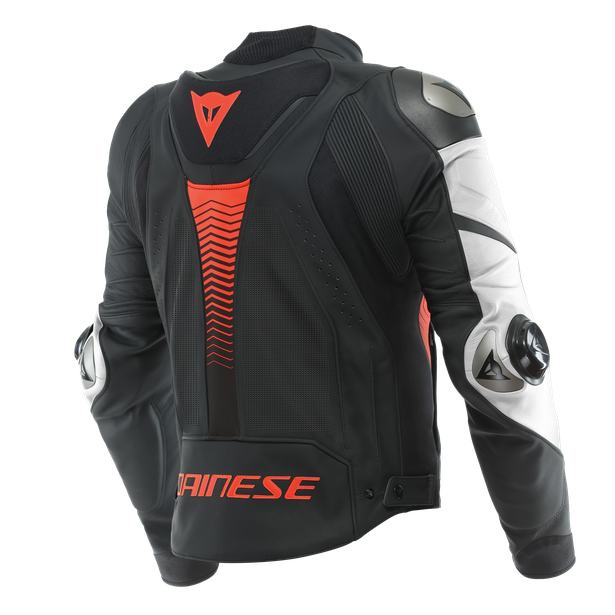 Dainese Super Speed 4 Leather Jacket Perf. Black-Matt/White/Fluo-Red | 201533871-23A