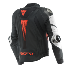 Dainese Super Speed 4 Leather Jacket Perf. Black-Matt/White/Fluo-Red | 201533871-23A