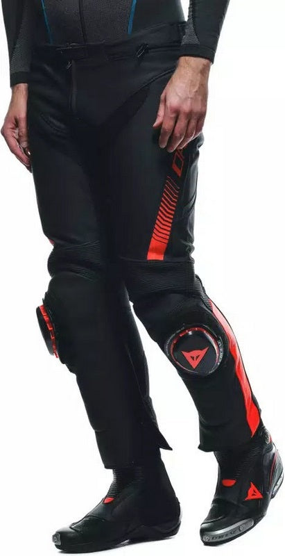 Dainese SUPER SPEED LEATHER PANTS, BLACK/RED-FLUO | 2015500001-628