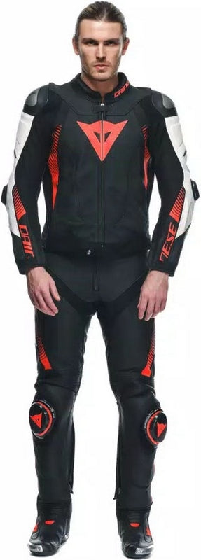 Dainese SUPER SPEED PERF. LEATHER PANTS, BLACK/WHITE/RED-FLUO | 2015500007-N32