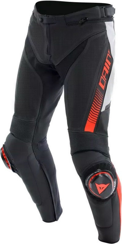 Dainese SUPER SPEED PERF. LEATHER PANTS, BLACK/WHITE/RED-FLUO | 2015500007-N32