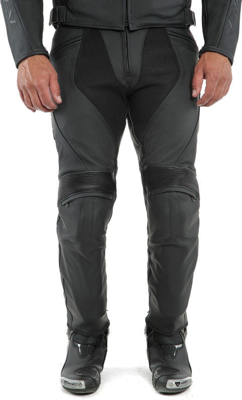 Dainese PONY 3 PERF. LEATHER PANTS, BLACK-MATT | 201553712076008