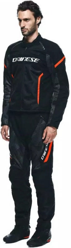 Dainese AIR FRAME 3 TEX JACKET, BLACK/BLACK/RED-FLUO | 2017300003-P75