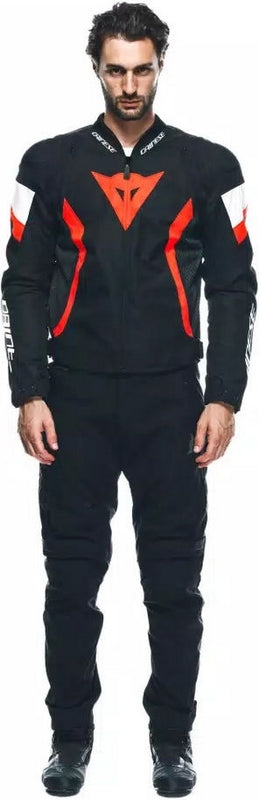 Dainese AVRO 5 TEX JACKET, BLACK/RED-FLUO/WHITE | 2017300006-W12
