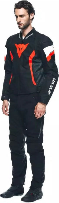 Dainese AVRO 5 TEX JACKET, BLACK/RED-FLUO/WHITE | 2017300006-W12