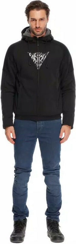Dainese BOVISA SAFETY HOODIE FULL ZIP, BLACK/WHITE | 2017300021-622