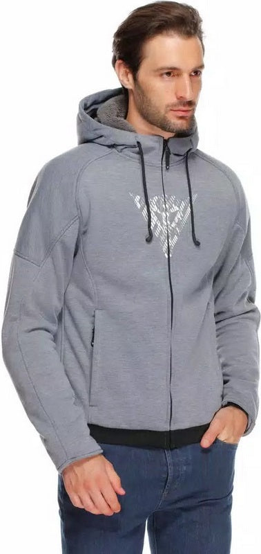 Dainese BOVISA SAFETY HOODIE FULL ZIP, GREY-MELANGE/BLACK | 2017300021-N42