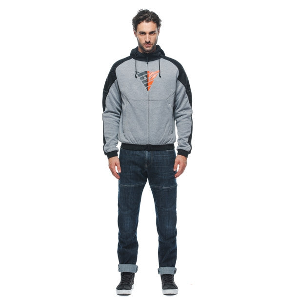 Dainese Daemon-X Safety Hoodie Full Zip Melange-Gray/Black/Red-Fluo | 201735263-95H