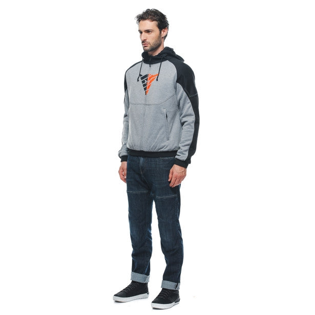 Dainese Daemon-X Safety Hoodie Full Zip Melange-Gray/Black/Red-Fluo | 201735263-95H