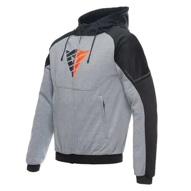 Dainese Daemon-X Safety Hoodie Full Zip Melange-Gray/Black/Red-Fluo | 201735263-95H