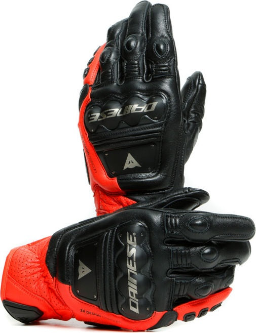 Dainese 4-STROKE 2 GLOVES, BLACK/FLUO-RED | 201815926628008