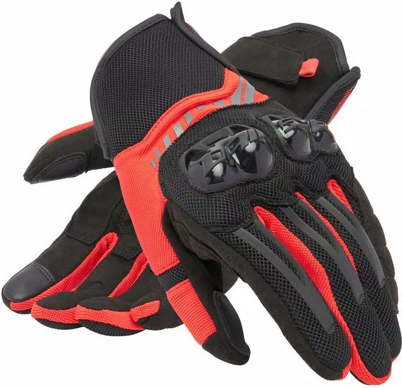 Dainese MIG 3 AIR TEX GLOVES, BLACK/RED-LAVA | 201815961-B78
