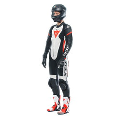 Dainese Grobnik Lady Leather 1Pc Suit Perf. Black/White/Fluo-Red | 202513484-N32