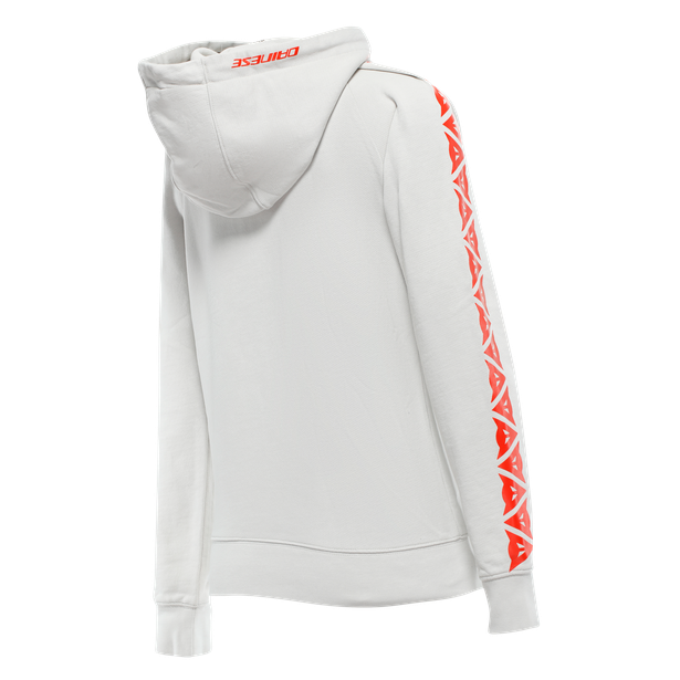 Dainese Hoodie Stripes Lady Light-Gray/Fluo-Red | 202896882-82H