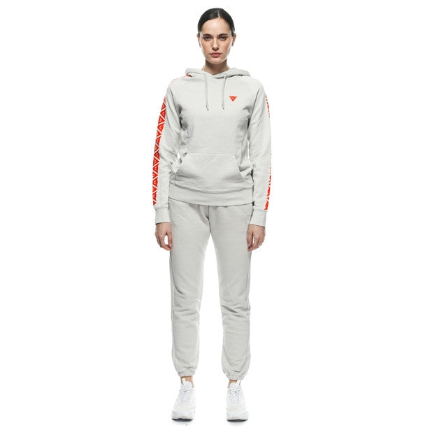 Dainese Hoodie Stripes Lady Light-Gray/Fluo-Red | 202896882-82H