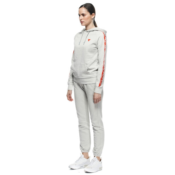 Dainese Hoodie Stripes Lady Light-Gray/Fluo-Red | 202896882-82H