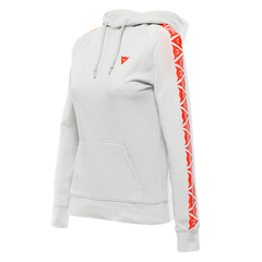 Dainese Hoodie Stripes Lady Light-Gray/Fluo-Red | 202896882-82H