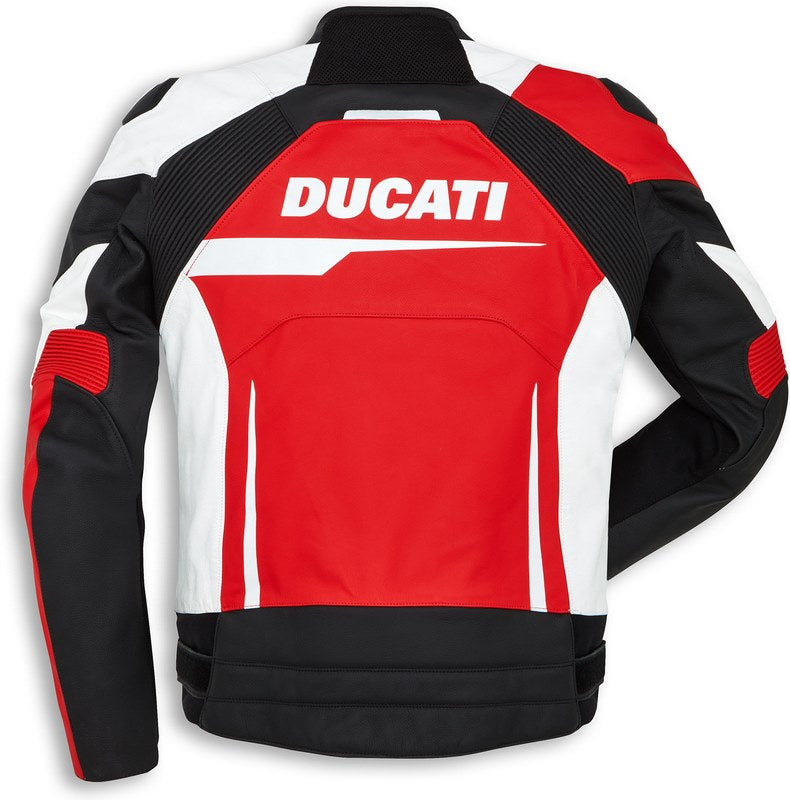 Ducati Accessories Speed Evo C1 Leather Jacket Standard Red-White-Black For Men | 9810441