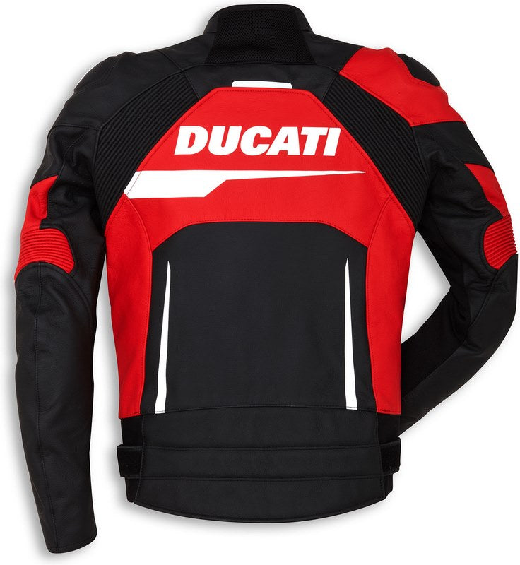 Ducati Accessories Speed Evo C1 Leather Jacket Perforated Red-White-Black For Men | 9810442
