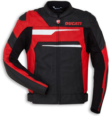 Ducati Accessories Speed Evo C1 Leather Jacket Perforated Red-White-Black For Men | 9810442