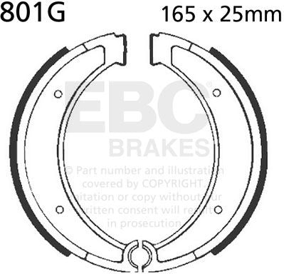 EBC-Brakes Motorcycle Grooved Replacement Brake Shoes to fit Front Left