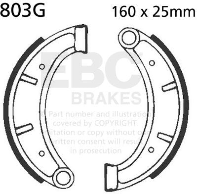 EBC-Brakes Motorcycle Grooved Replacement Brake Shoes to fit Front Left