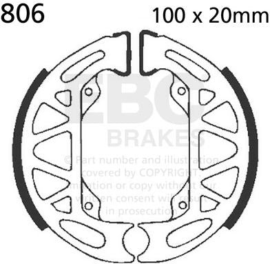 EBC-Brakes Plain Motorcycle Replacement Brake Shoes to fit Rear Left