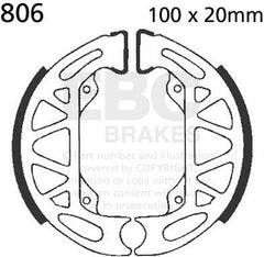 EBC-Brakes Plain Motorcycle Replacement Brake Shoes to fit Rear Left