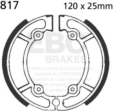 EBC-Brakes Plain Motorcycle Replacement Brake Shoes to fit Rear Left