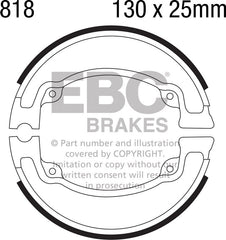 EBC-Brakes Plain Motorcycle Replacement Brake Shoes to fit Rear Left