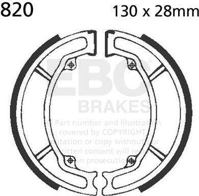 EBC-Brakes Plain Motorcycle Replacement Brake Shoes to fit Rear Left
