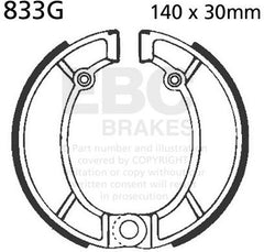 EBC-Brakes Motorcycle Grooved Replacement Brake Shoes to fit Rear Left