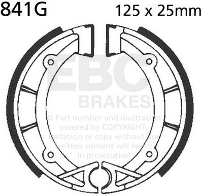 EBC-Brakes Motorcycle Grooved Replacement Brake Shoes to fit Front Left