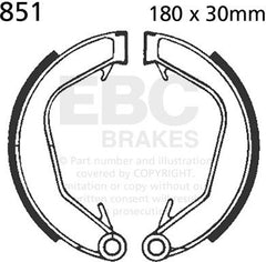 EBC-Brakes Plain Motorcycle Replacement Brake Shoes to fit Rear Left