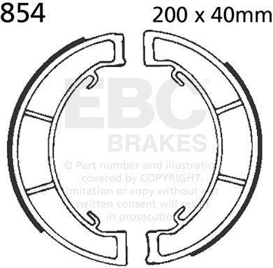 EBC-Brakes Plain Motorcycle Replacement Brake Shoes to fit Front Left