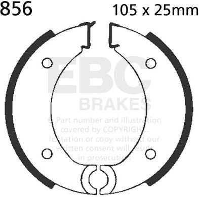EBC-Brakes Plain Motorcycle Replacement Brake Shoes to fit Front Left