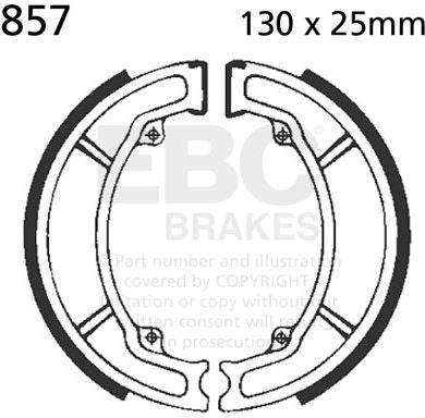 EBC-Brakes Plain Motorcycle Replacement Brake Shoes to fit Rear Left