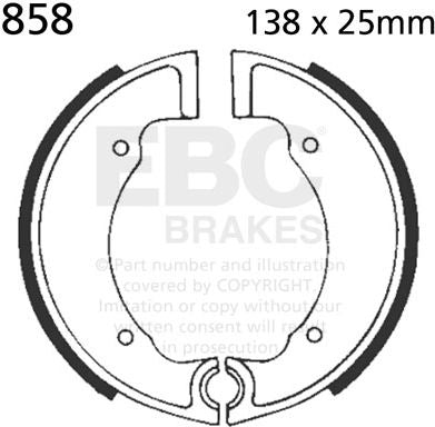 EBC-Brakes Plain Motorcycle Replacement Brake Shoes to fit Front Left